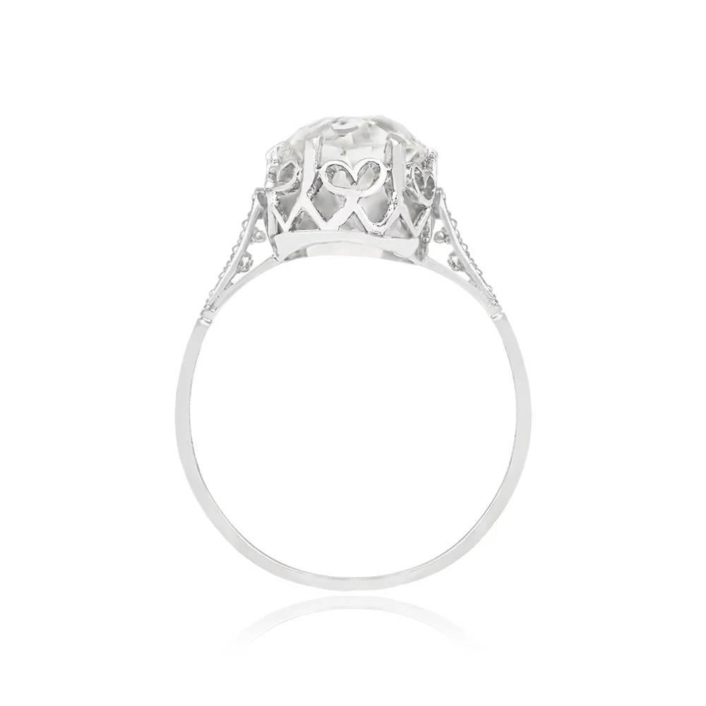 Antique 2.03ct Old European Cut Diamond Engagement Ring, VS1 Clarity, Platinum In Excellent Condition For Sale In New York, NY