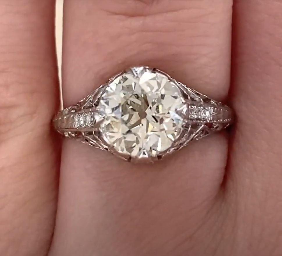 Women's Antique 2.04ct Old European Cut Diamond Engagement Ring, Platinum, Circa 1925  For Sale