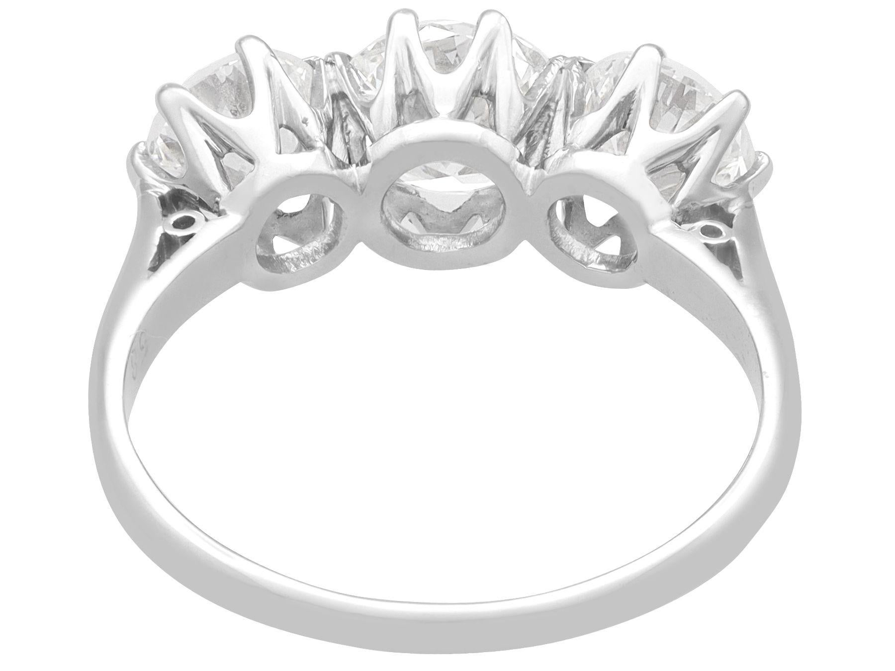 Women's or Men's Antique 2.05 Carat Diamond and Platinum Trilogy Engagement Ring