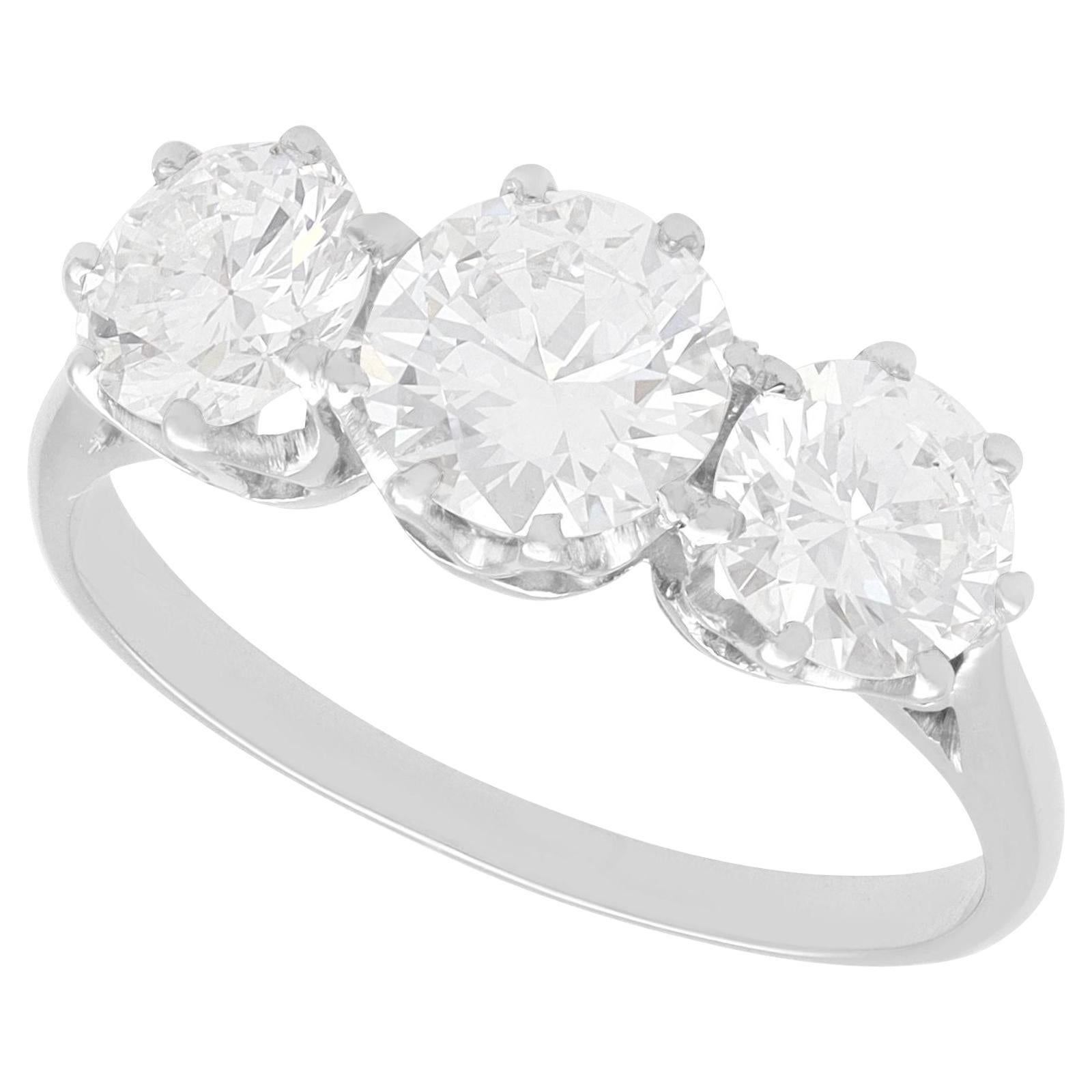 Antique 2.05 Carat Diamond and Platinum Trilogy Engagement Ring