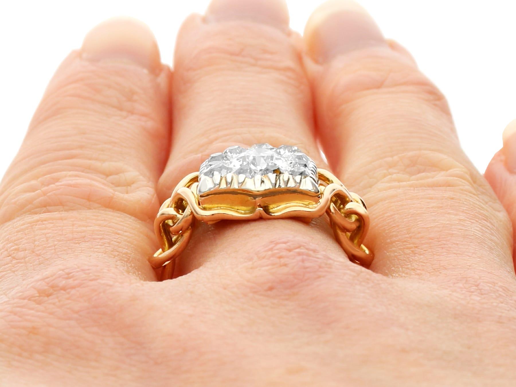 Antique 2.05 Carat Diamond and Yellow Gold Dress Ring  For Sale 2