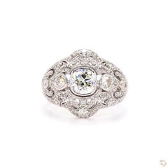 Antique 2.05 Carat Round Brilliant Cut Diamond Gold Ring