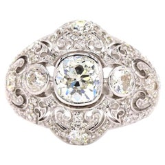 Antique 2.05 Carat Round Brilliant Cut Diamond Gold Ring