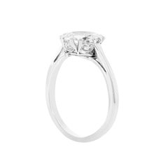 Antique 2.05 Carat F Si1 Old Cut Diamond Platinum Engagement Ring, circa 1920s