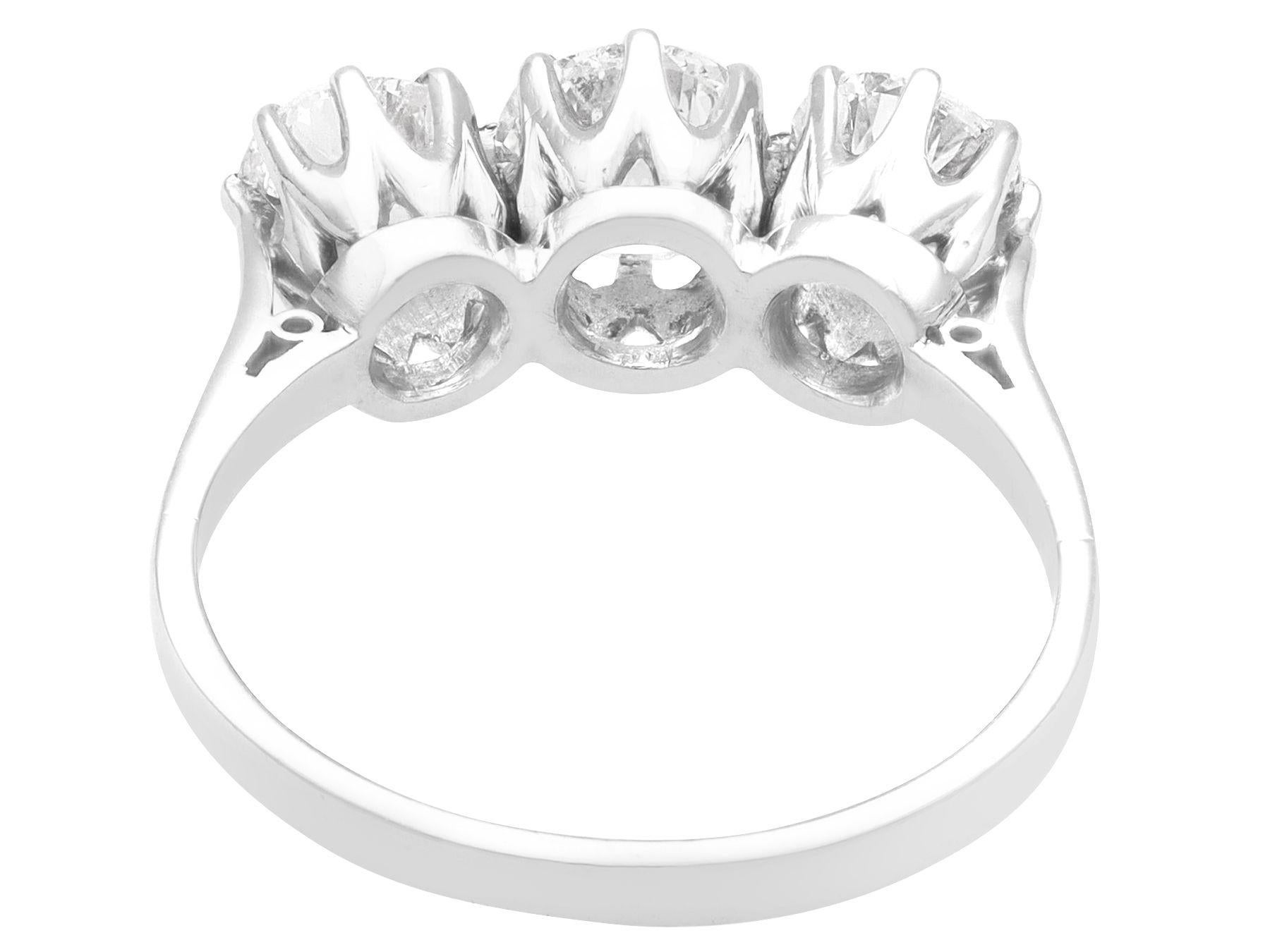 Women's or Men's Antique 2.06 Carat Diamond and Platinum Trilogy Ring - Circa 1930 For Sale