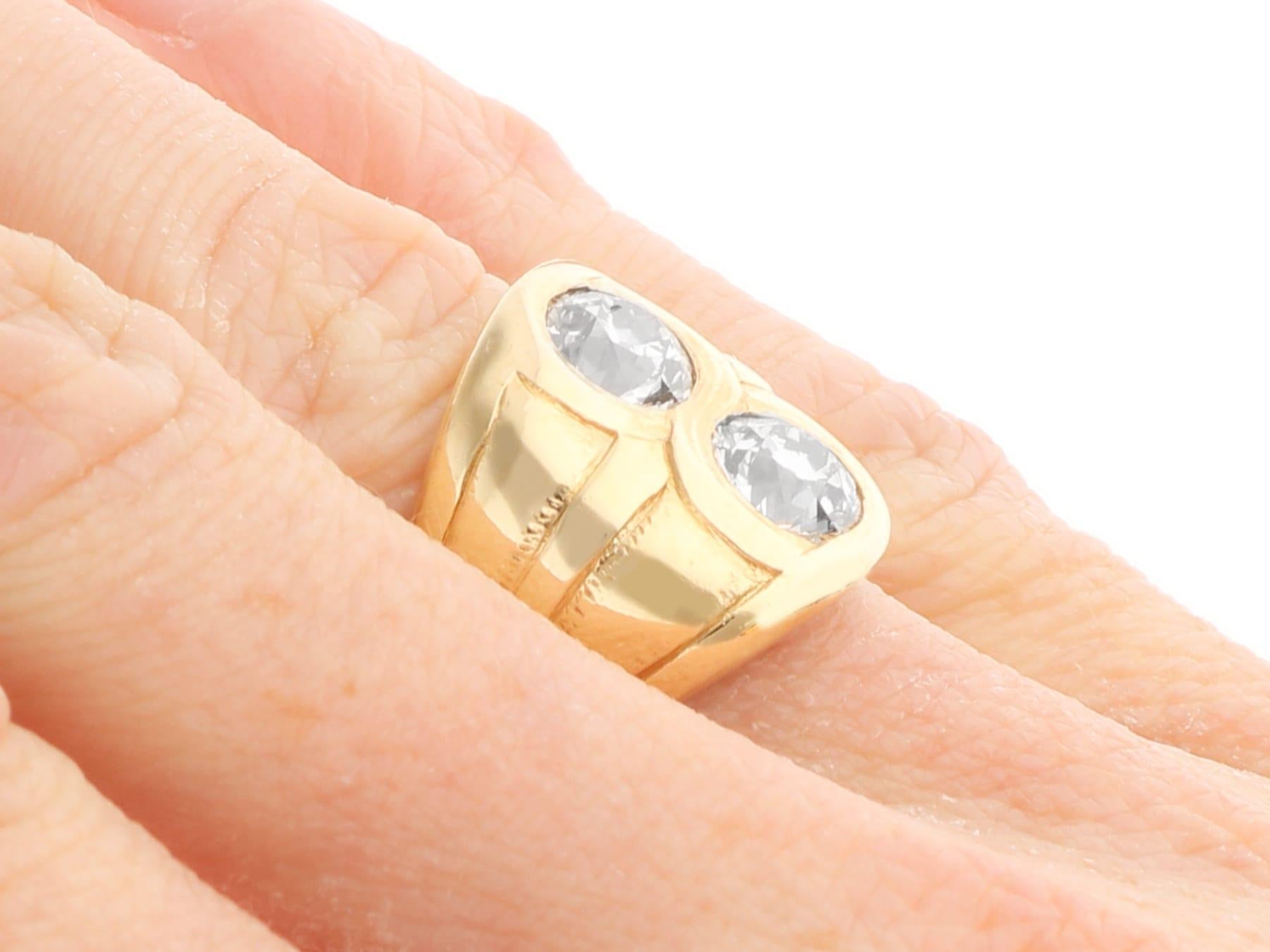 Antique 2.07 Carat Diamond and 14k Yellow Gold Ring Circa 1920 For Sale 3