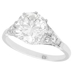 Antique 2.08 Carat Diamond and Platinum Solitaire Ring Circa 1925