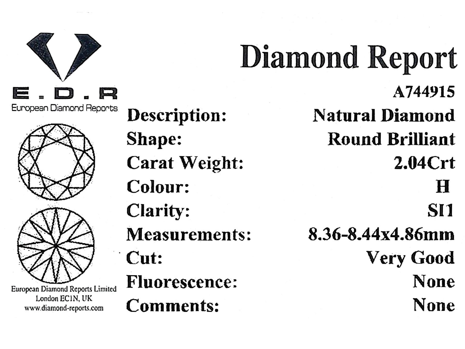 Antique 2.08 Carat Diamond and Platinum Solitaire Ring, circa 1935 For Sale 5
