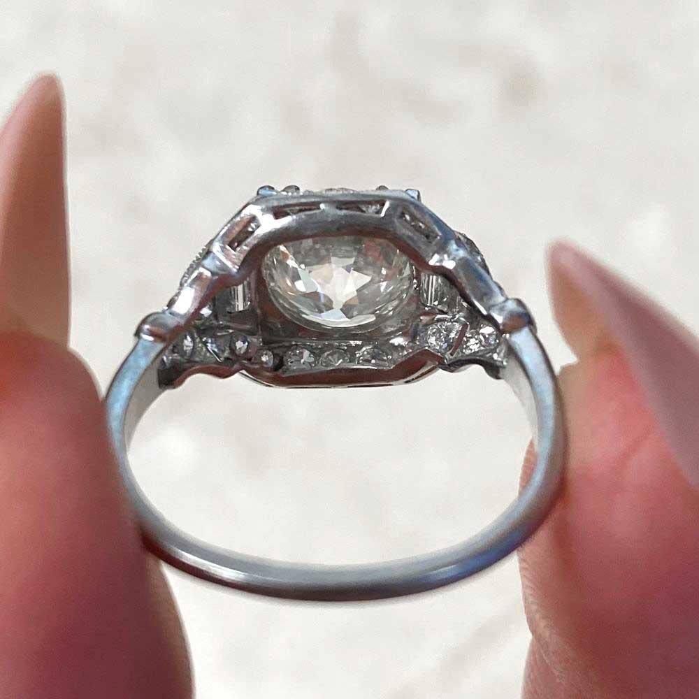 Antique 2.08ct Old European Cut Diamond Engagement Ring, VS1 Clarity, Platinum For Sale 6