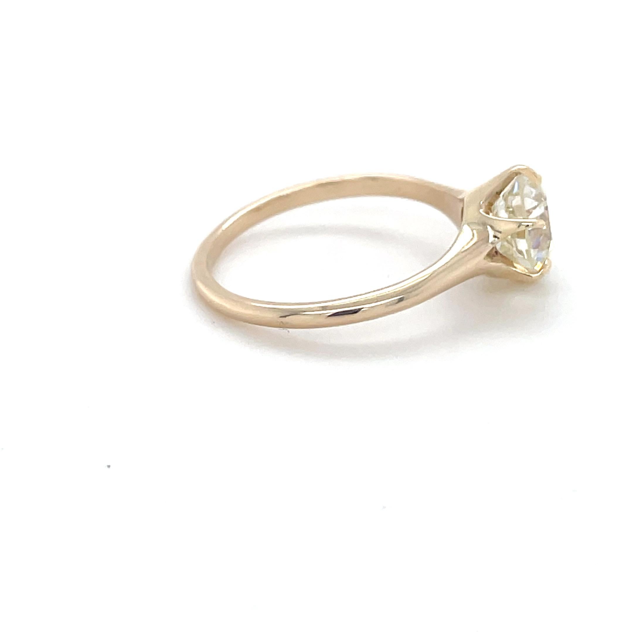 This late Victorian diamond engagement ring boasts a beautiful old European cut diamond, GIA graded L color and VVS2 clarity. Mounted within six claw prongs, this ring is elegant with a touch of history.

Ring Size: 8
Metal: 14 karat yellow