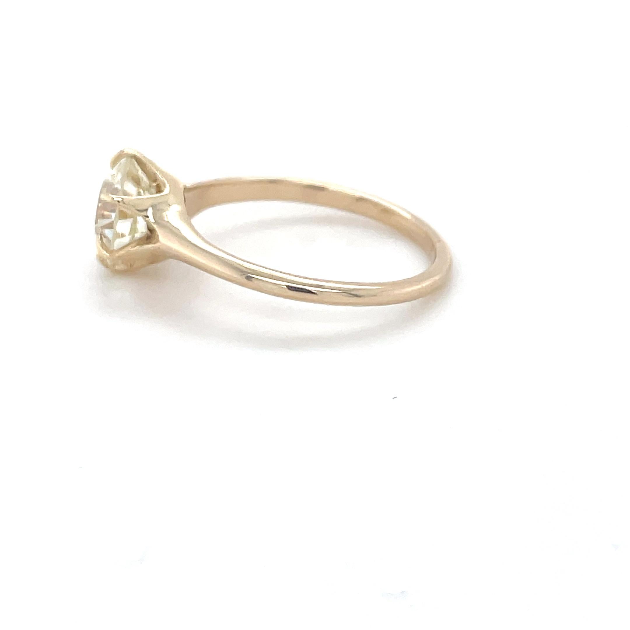 Late Victorian Antique, 2.09 Carat Old European Cut Diamond Ring For Sale