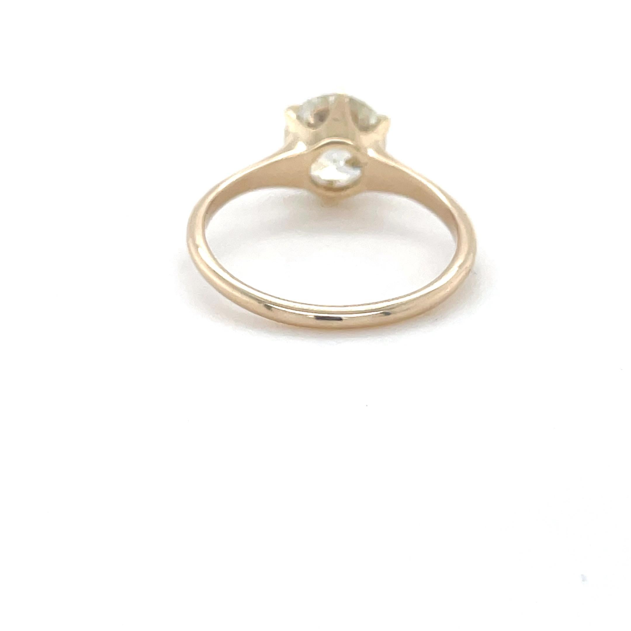 Antique, 2.09 Carat Old European Cut Diamond Ring In Excellent Condition For Sale In Chicago, IL