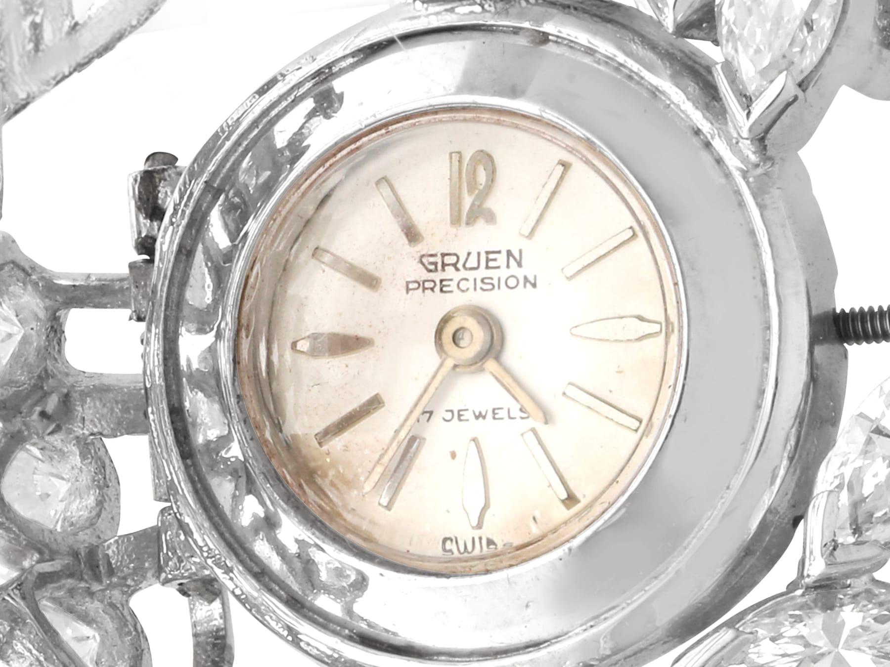 Antique 20.90 Carat Diamond, Platinum and Palladium Cocktail Watch Circa 1925 5
