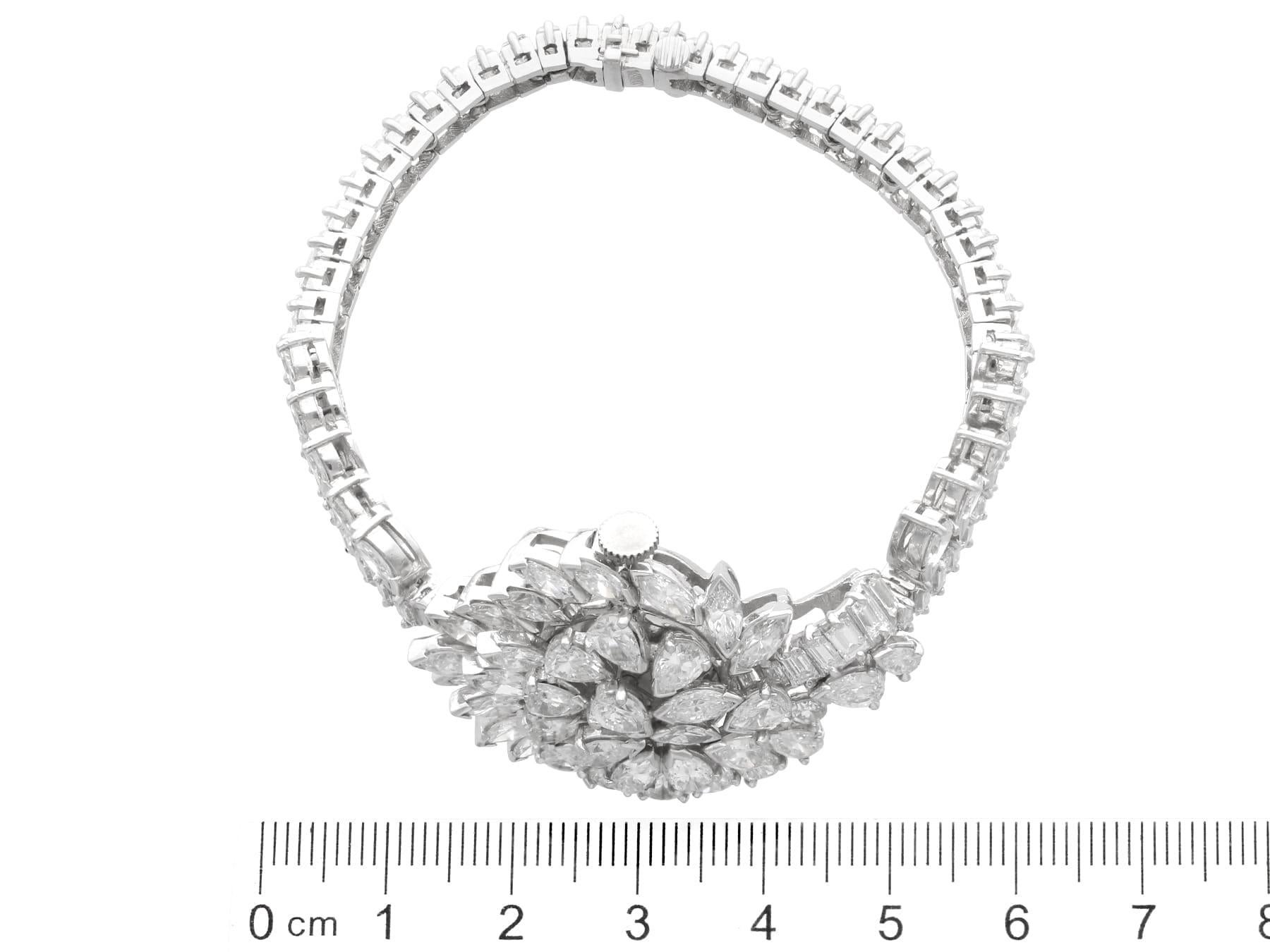 Antique 20.90 Carat Diamond, Platinum and Palladium Cocktail Watch Circa 1925 8