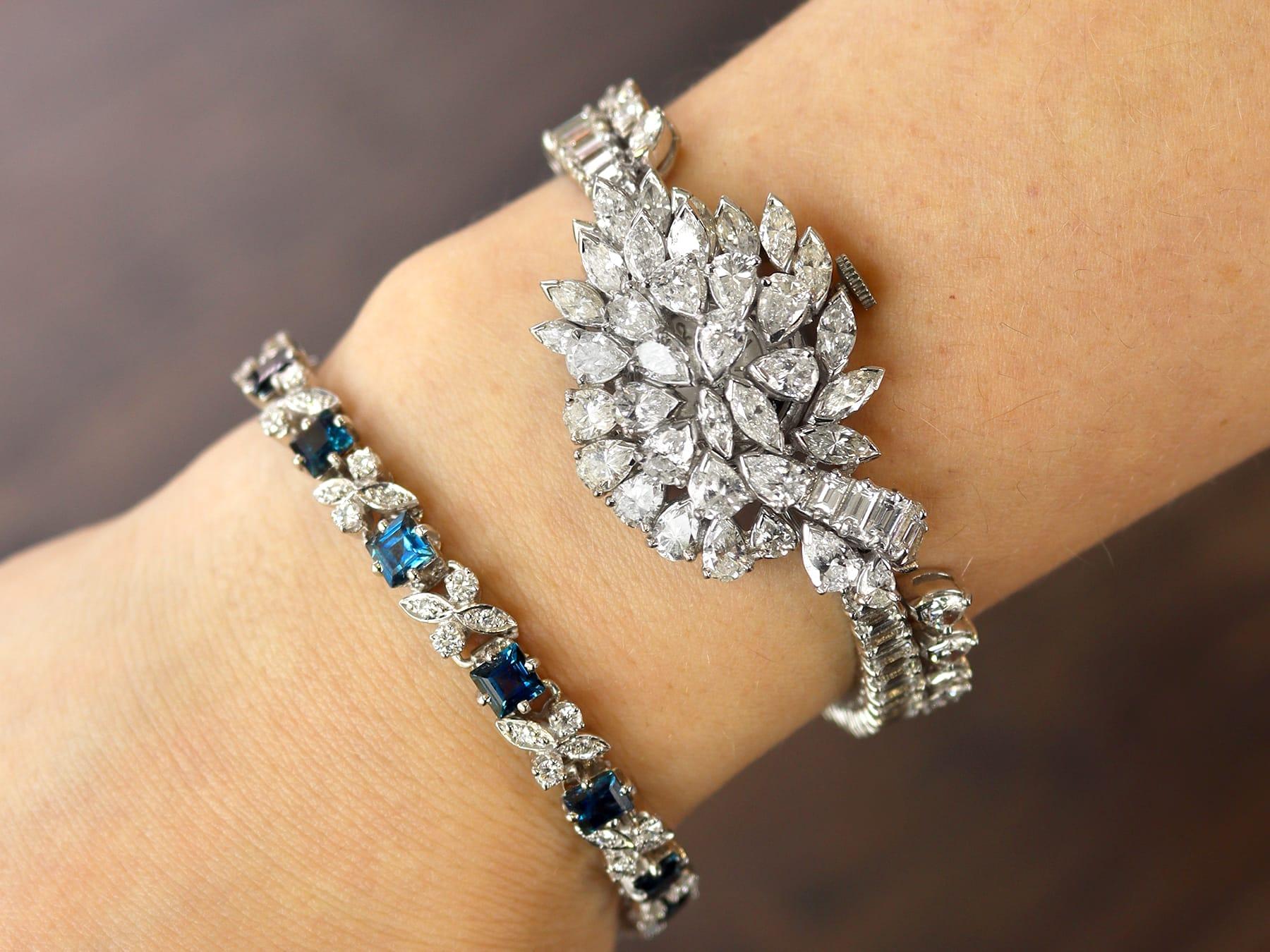 Women's or Men's Antique 20.90 Carat Diamond, Platinum and Palladium Cocktail Watch Circa 1925