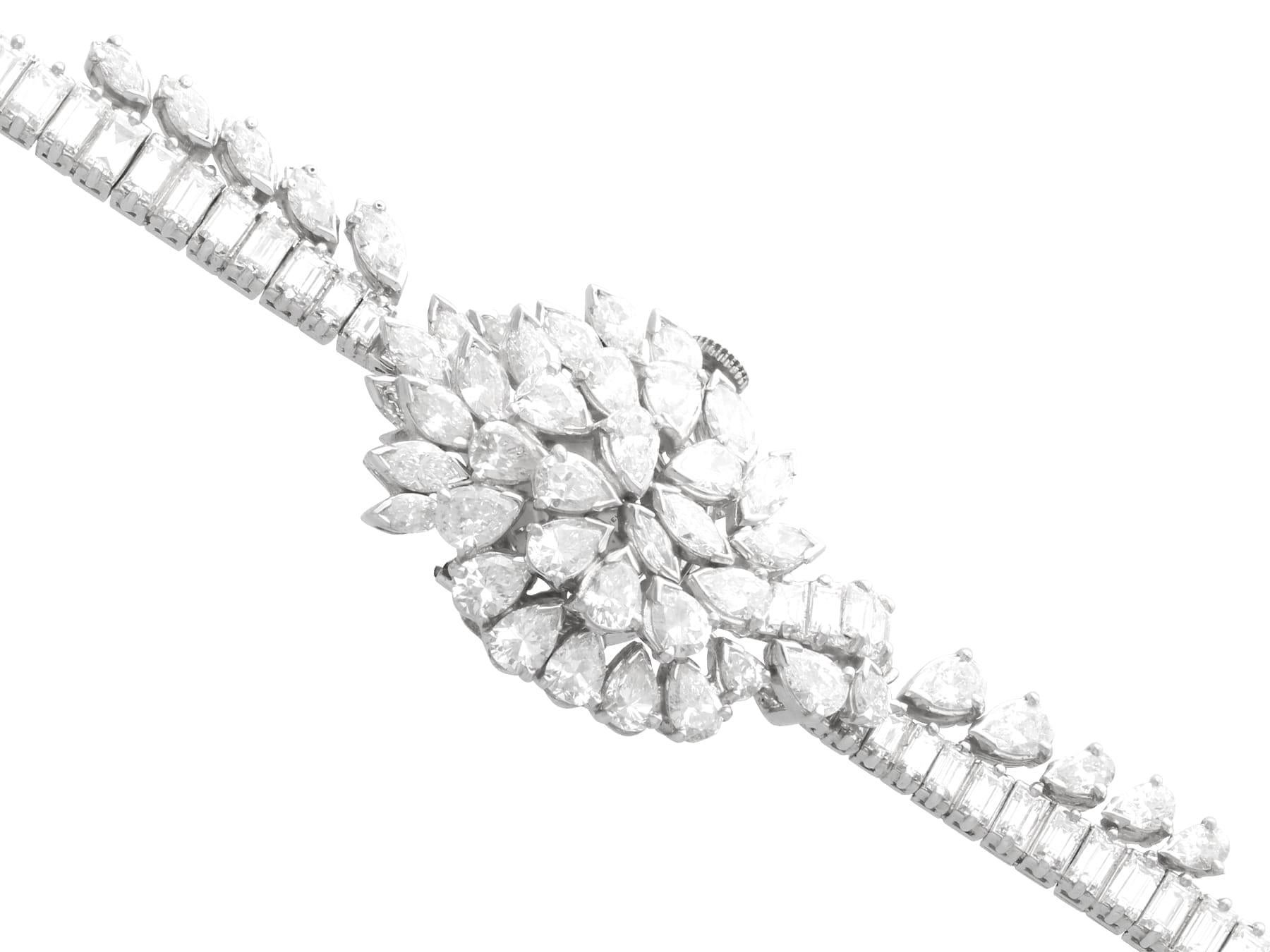Antique 20.90 Carat Diamond, Platinum and Palladium Cocktail Watch Circa 1925 1