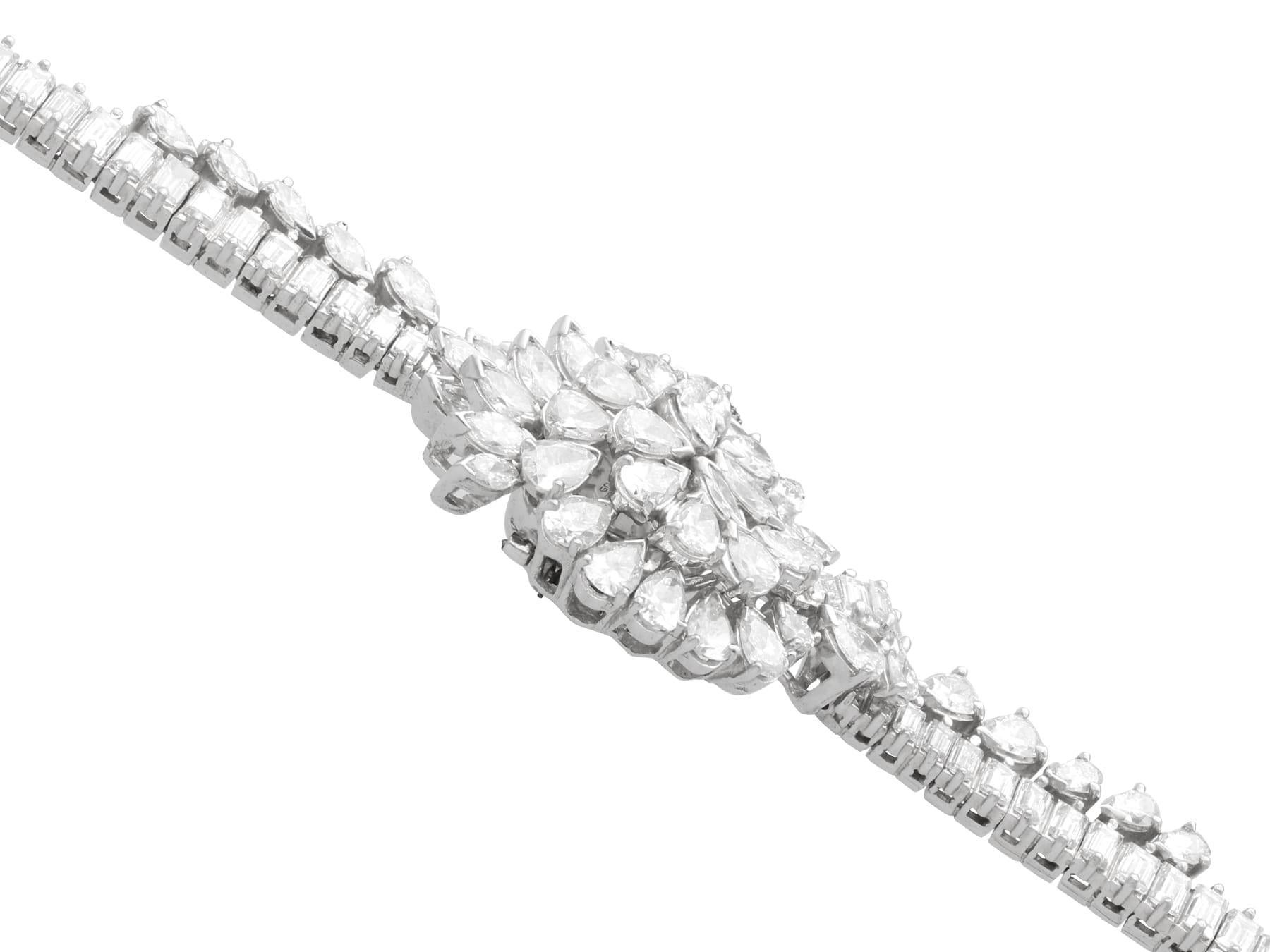 Antique 20.90 Carat Diamond, Platinum and Palladium Cocktail Watch Circa 1925 2