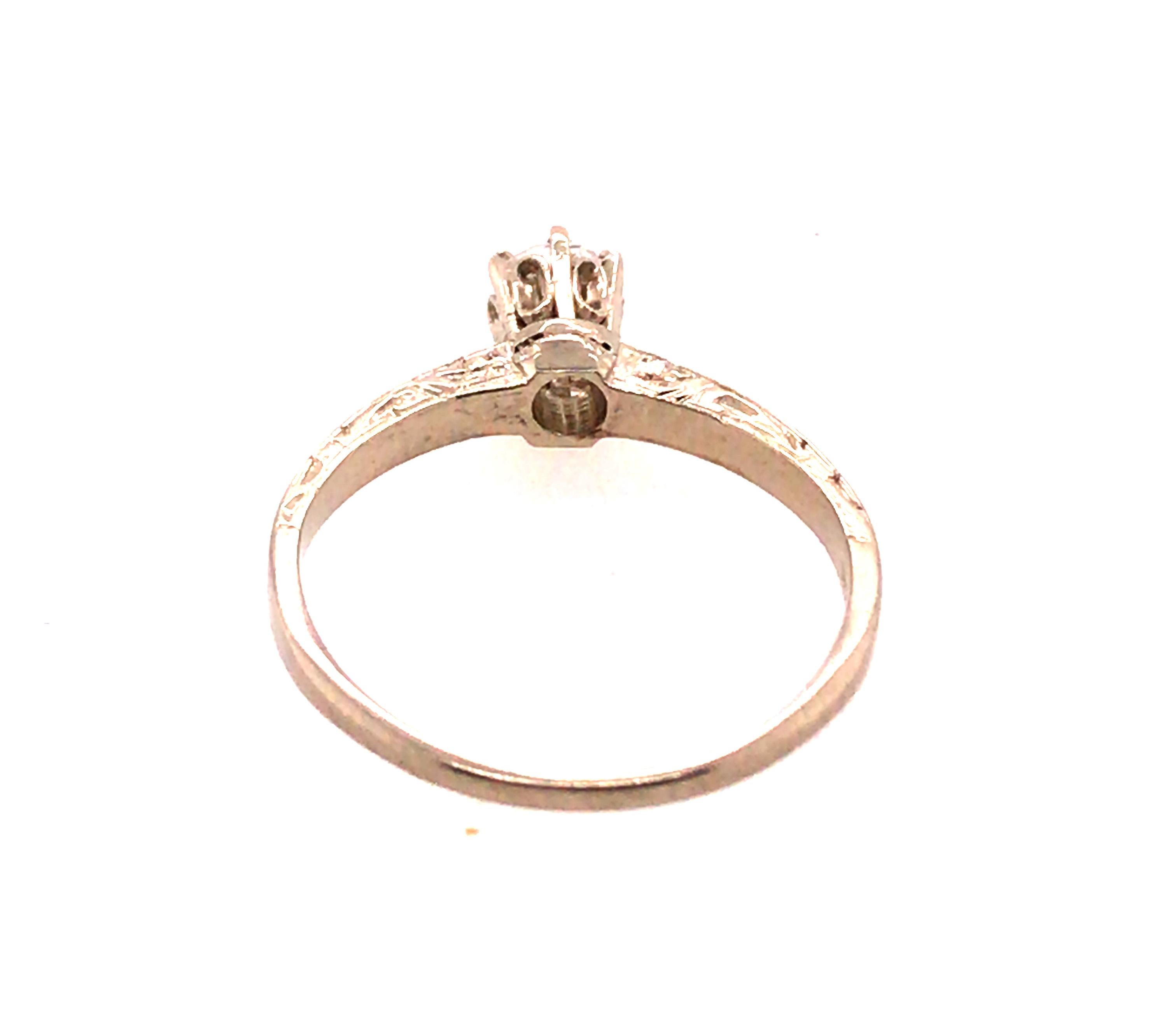 Edwardian Diamond Engagement Ring .20ct Single Cut Original 1910's Antique 14K For Sale 2
