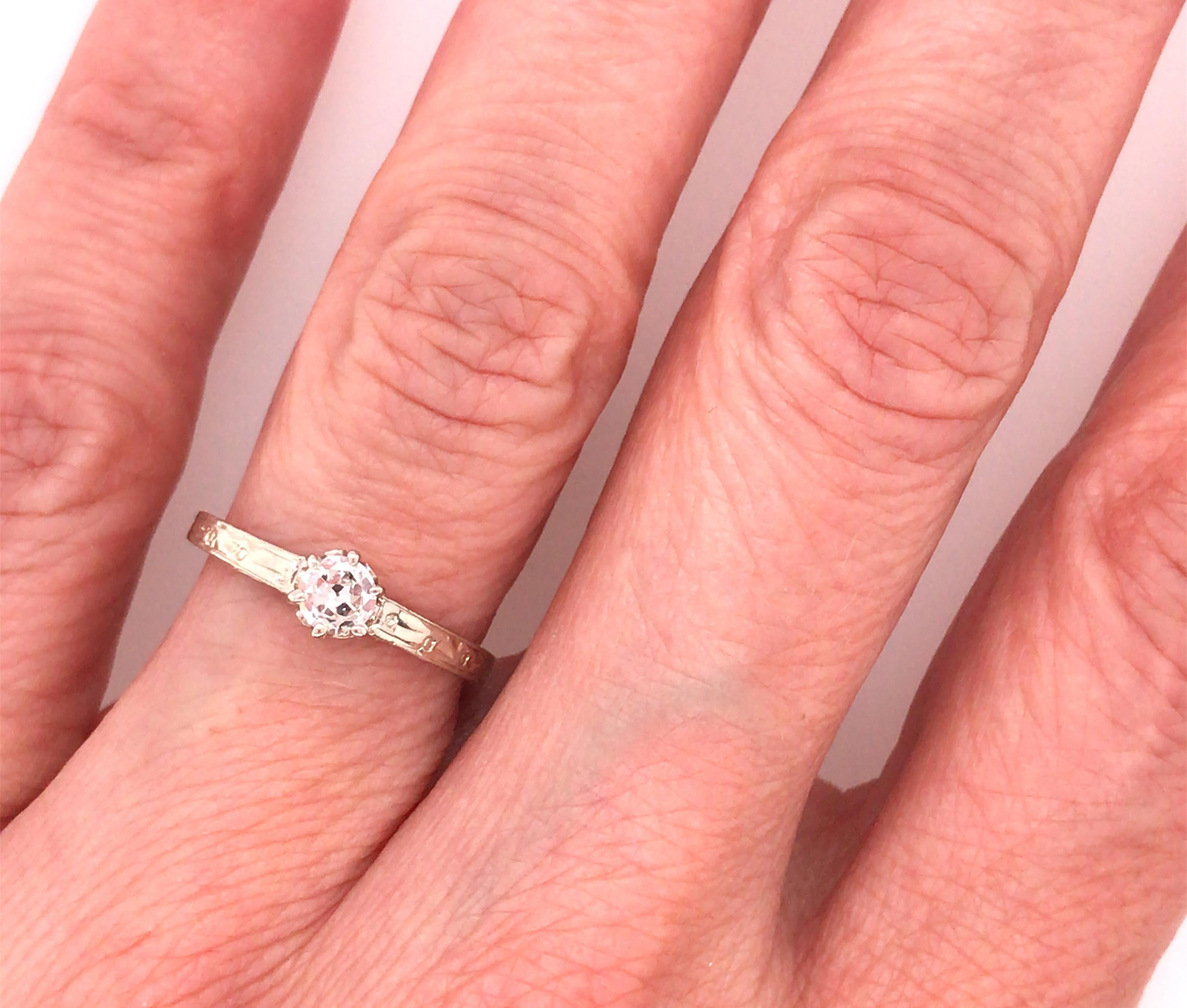 Edwardian Diamond Engagement Ring .20ct Single Cut Original 1910's Antique 14K For Sale 3