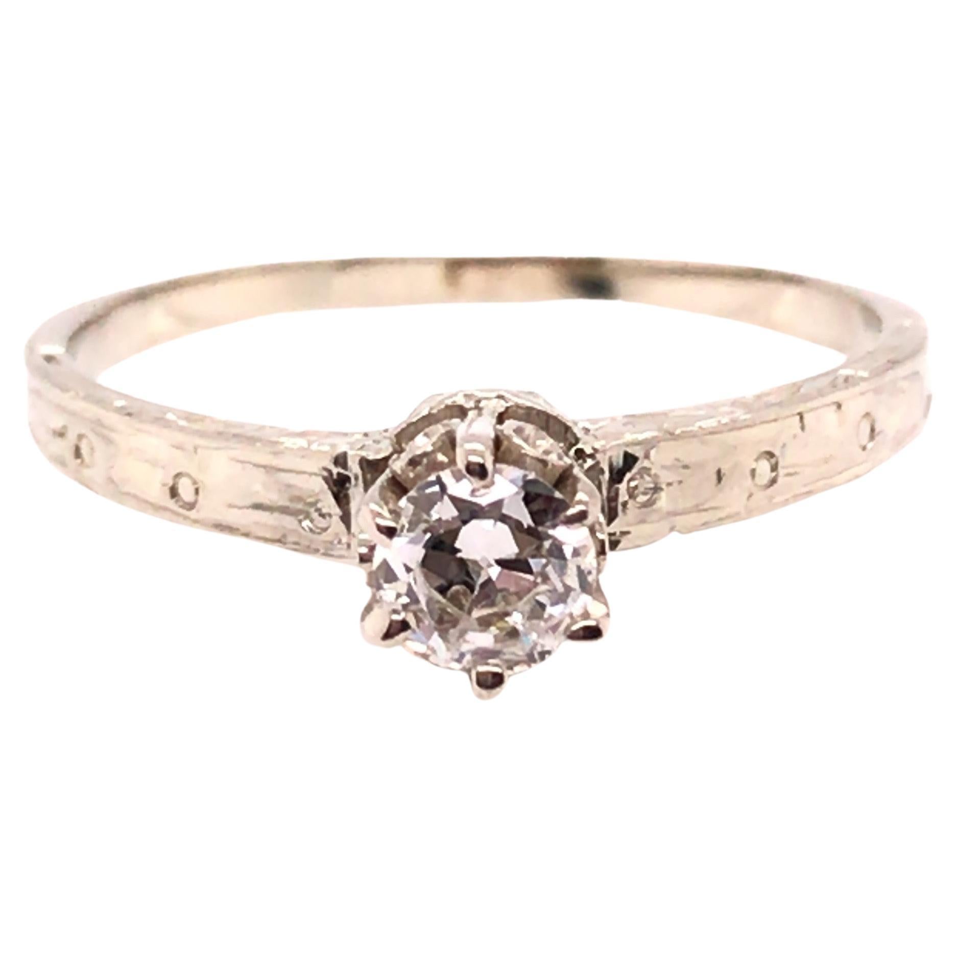 Edwardian Diamond Engagement Ring .20ct Single Cut Original 1910's Antique 14K For Sale