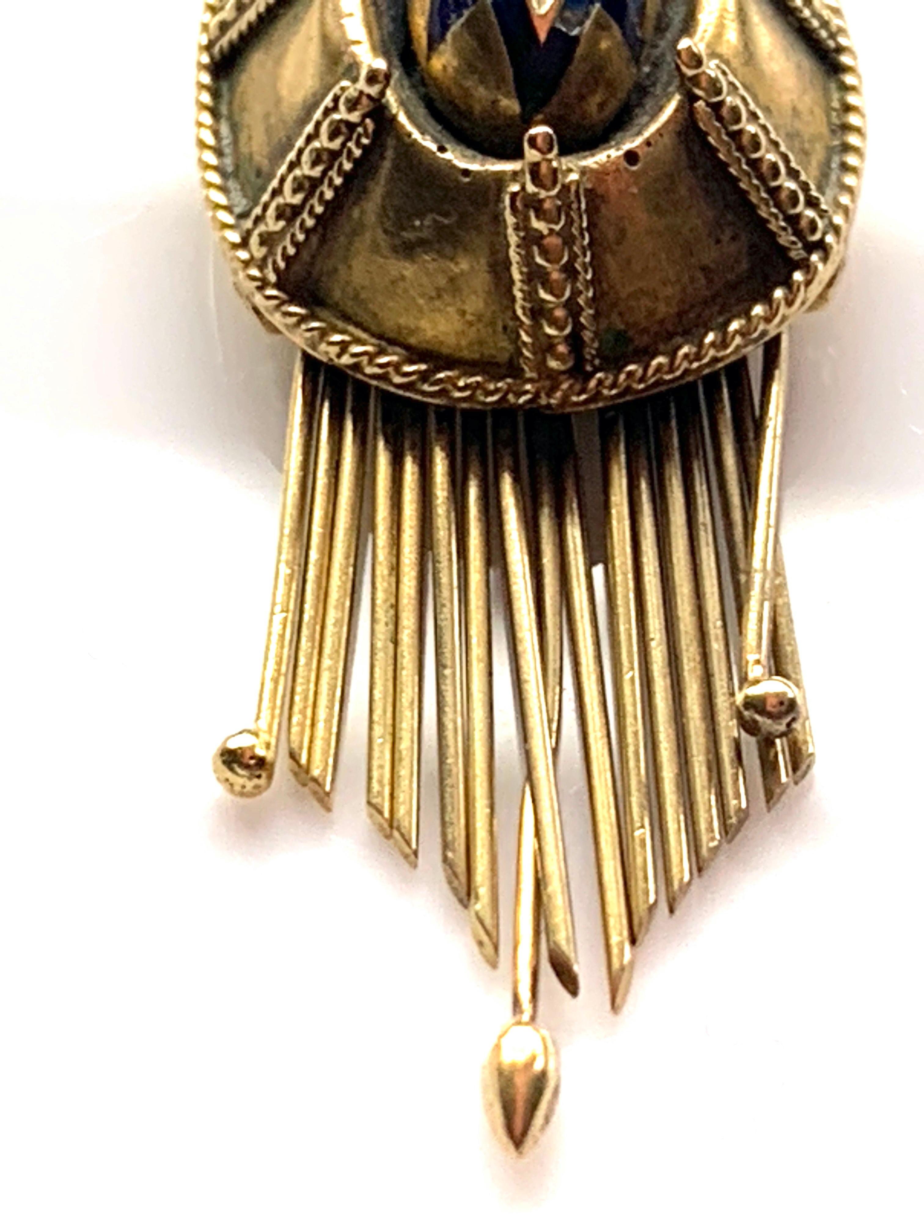 Women's Antique 20ct Gold Enamel & Pearl Victorian Pendant For Sale