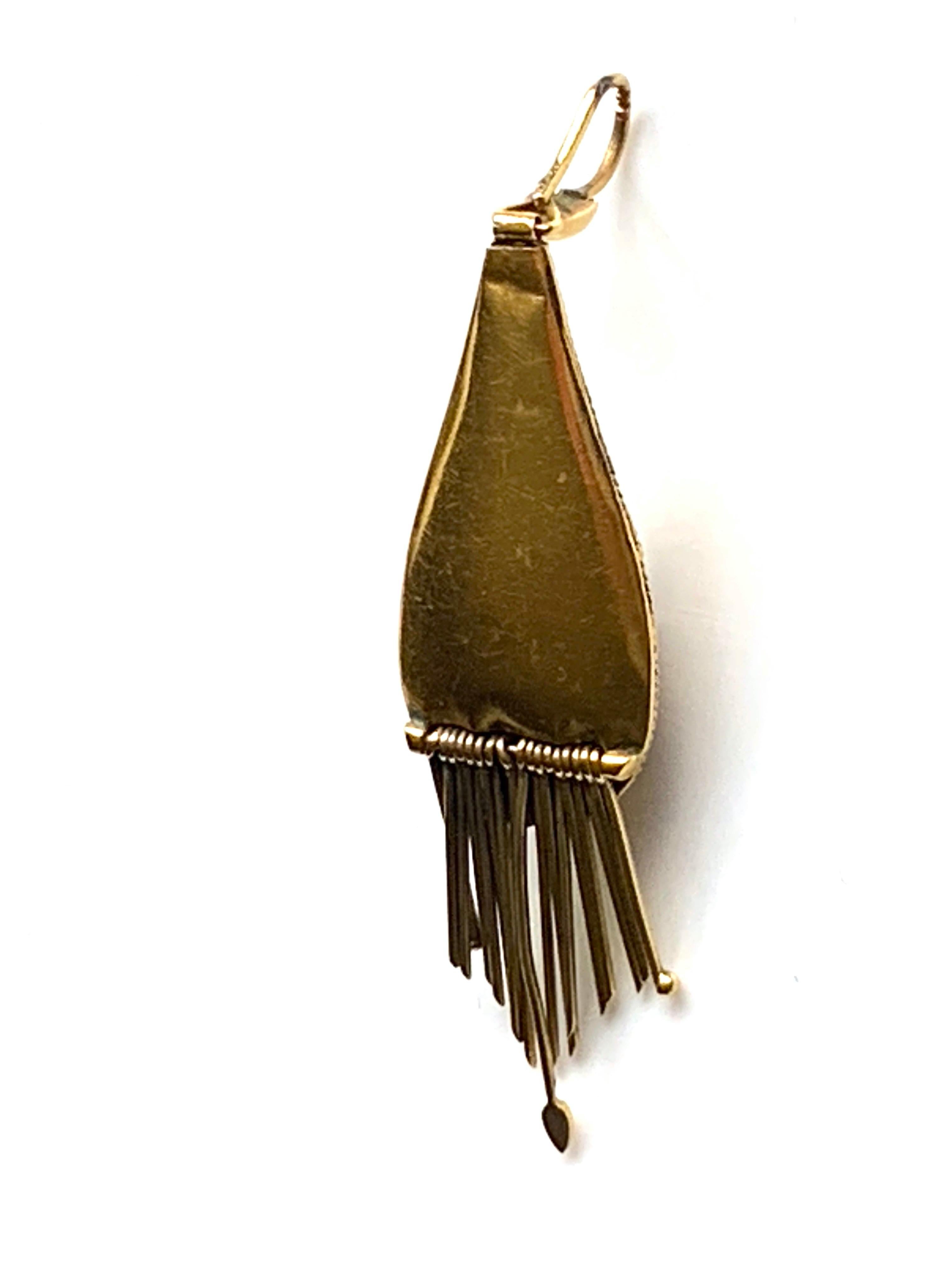 Antique 20ct Gold Enamel & Pearl Victorian Pendant For Sale 1