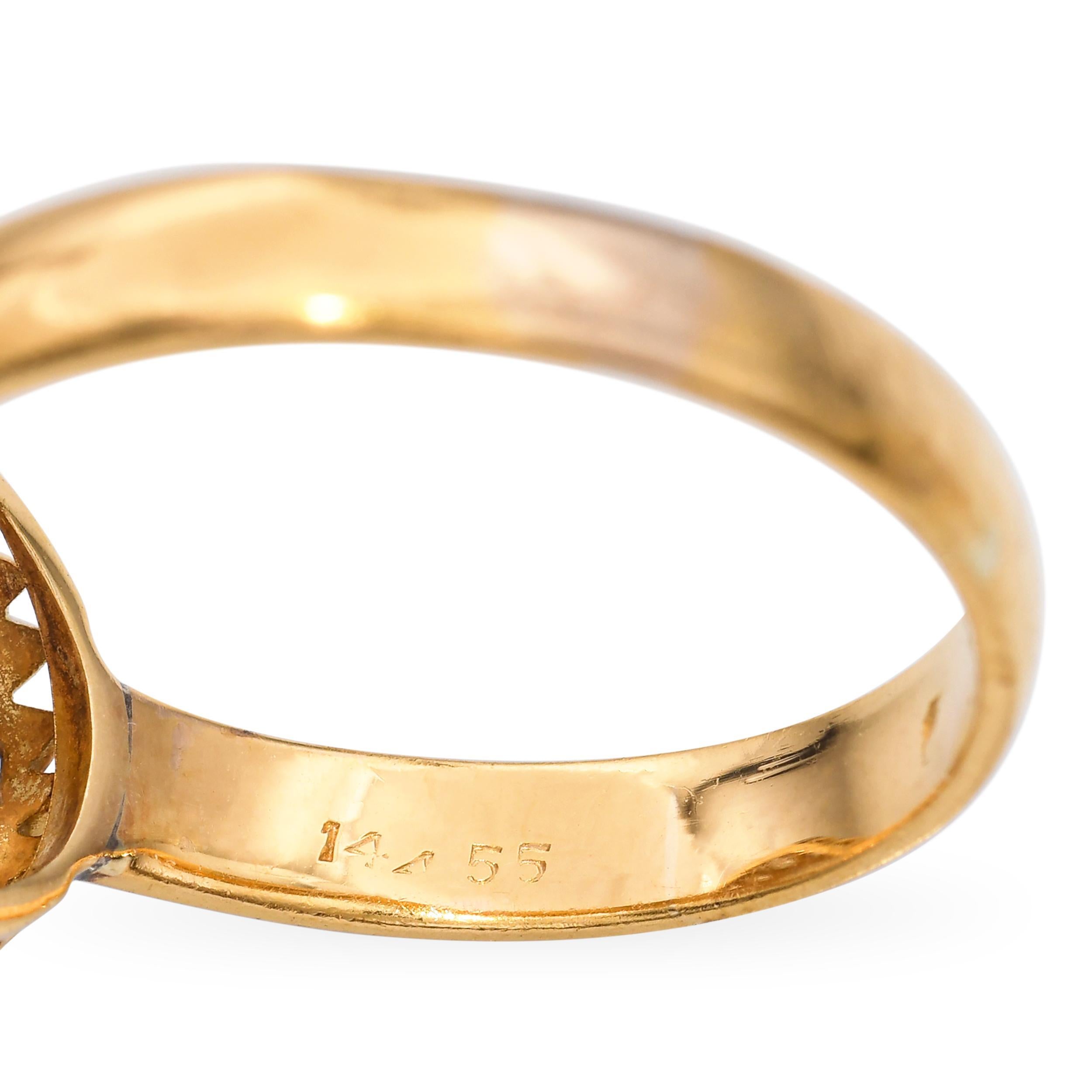 Antiker 20k Gelbgold 1,25tcw Old Euro Diamant Halo Verlobungsring im Angebot 2