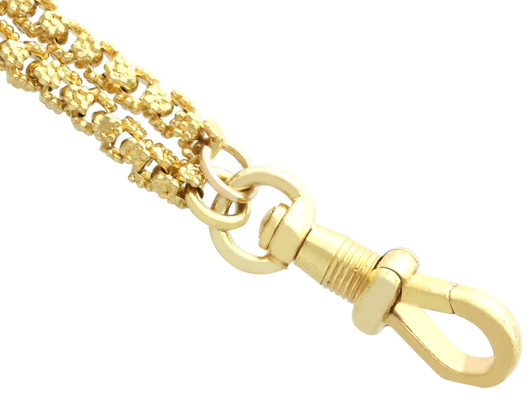 Antique 20k Yellow Gold Longuard Chain Circa 1900 For Sale 1