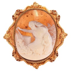 Antique 20K Yellow Gold Raphael's Angel Pendant Brooch
