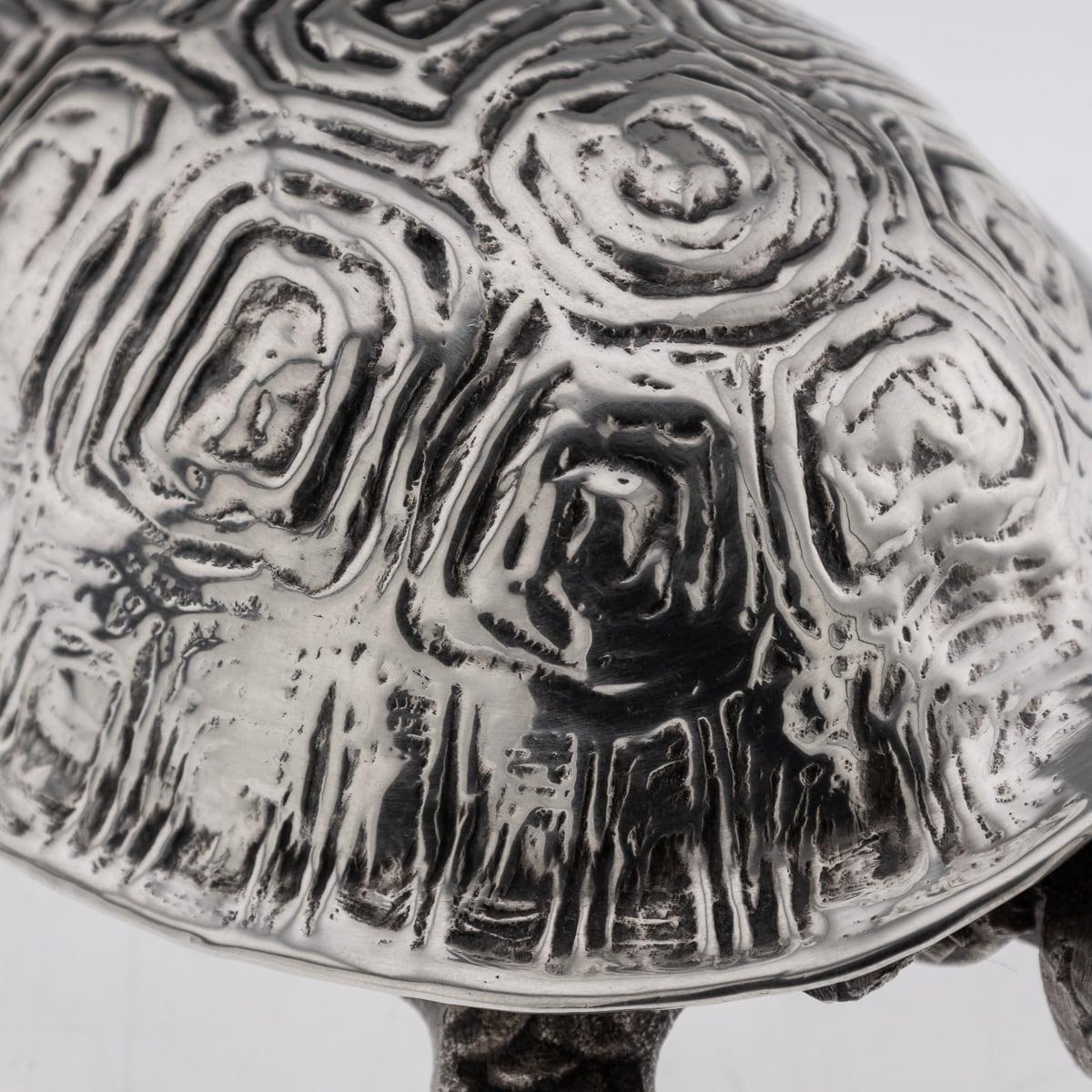 Antique 20th Cen English Solid Silver Novelty Tortoise Desk Bell, Chester c.1923 6