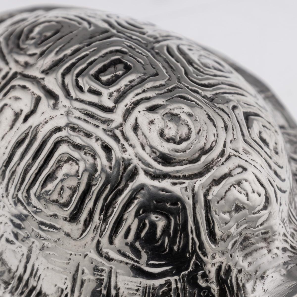 Antique 20th Cen English Solid Silver Novelty Tortoise Desk Bell, Chester c.1923 7