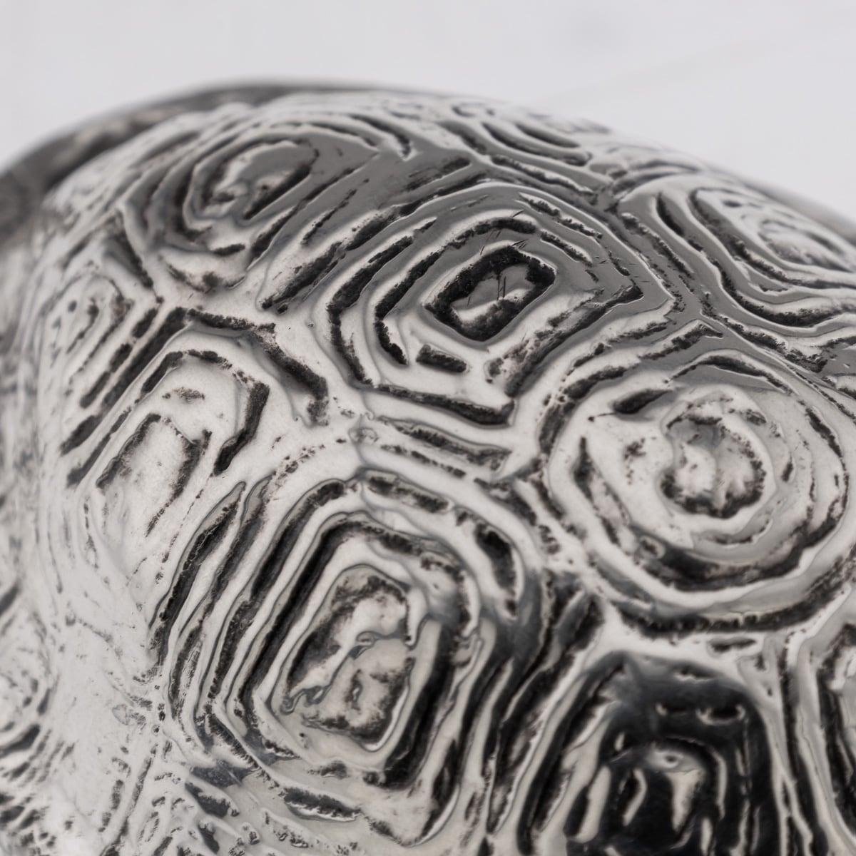 Antique 20th Cen English Solid Silver Novelty Tortoise Desk Bell, Chester c.1923 8