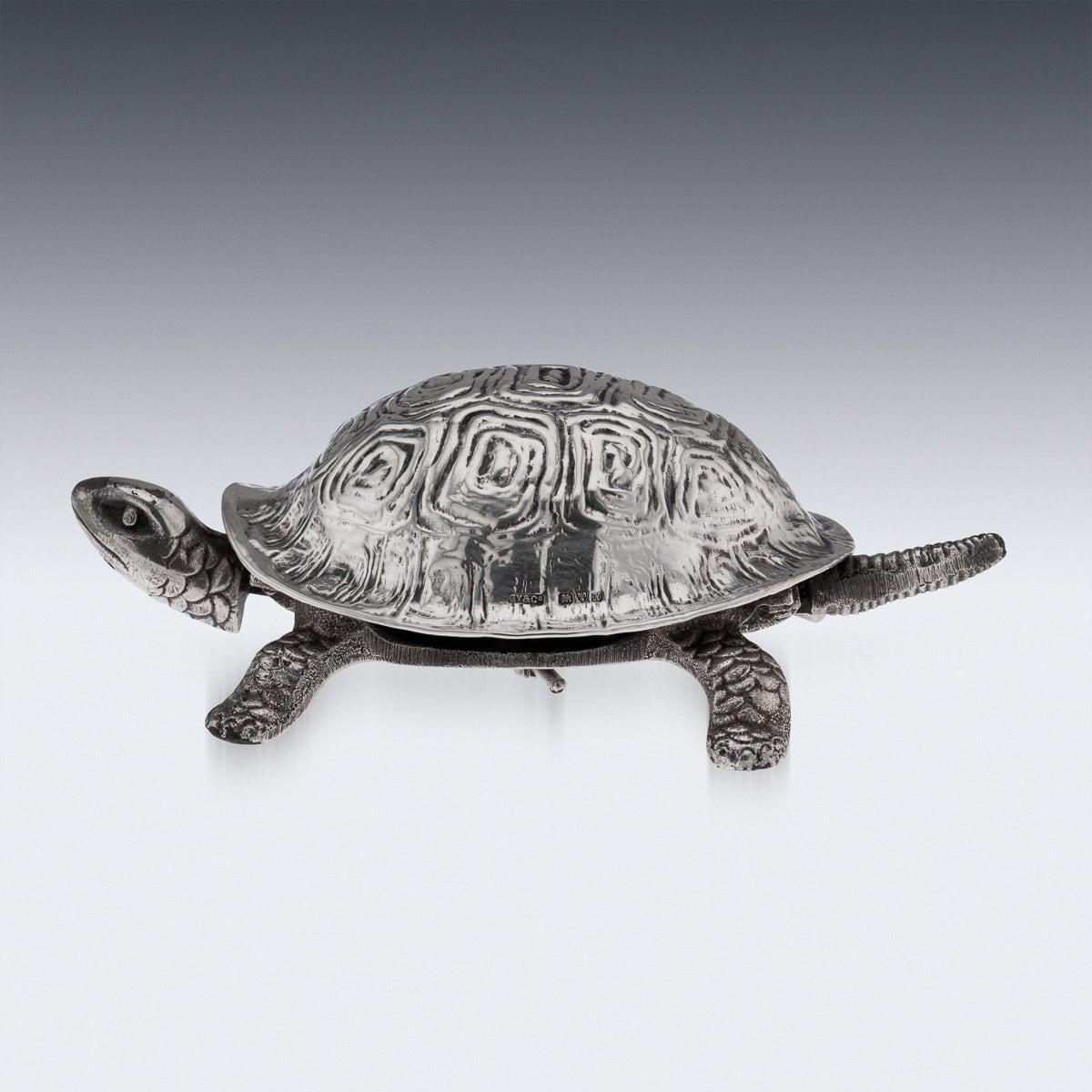 Other Antique 20th Cen English Solid Silver Novelty Tortoise Desk Bell, Chester c.1923
