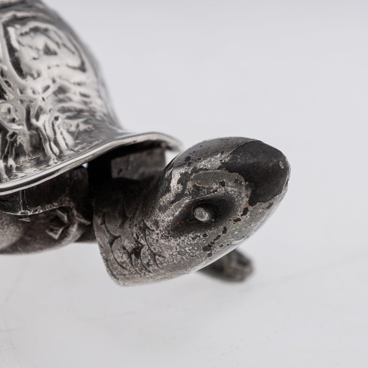 Antique 20th Cen English Solid Silver Novelty Tortoise Desk Bell, Chester c.1923 3