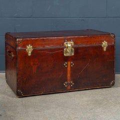 Antique 20th Cent Louis Vuitton Courier Trunk In Natural Cow Hide, France c.1900