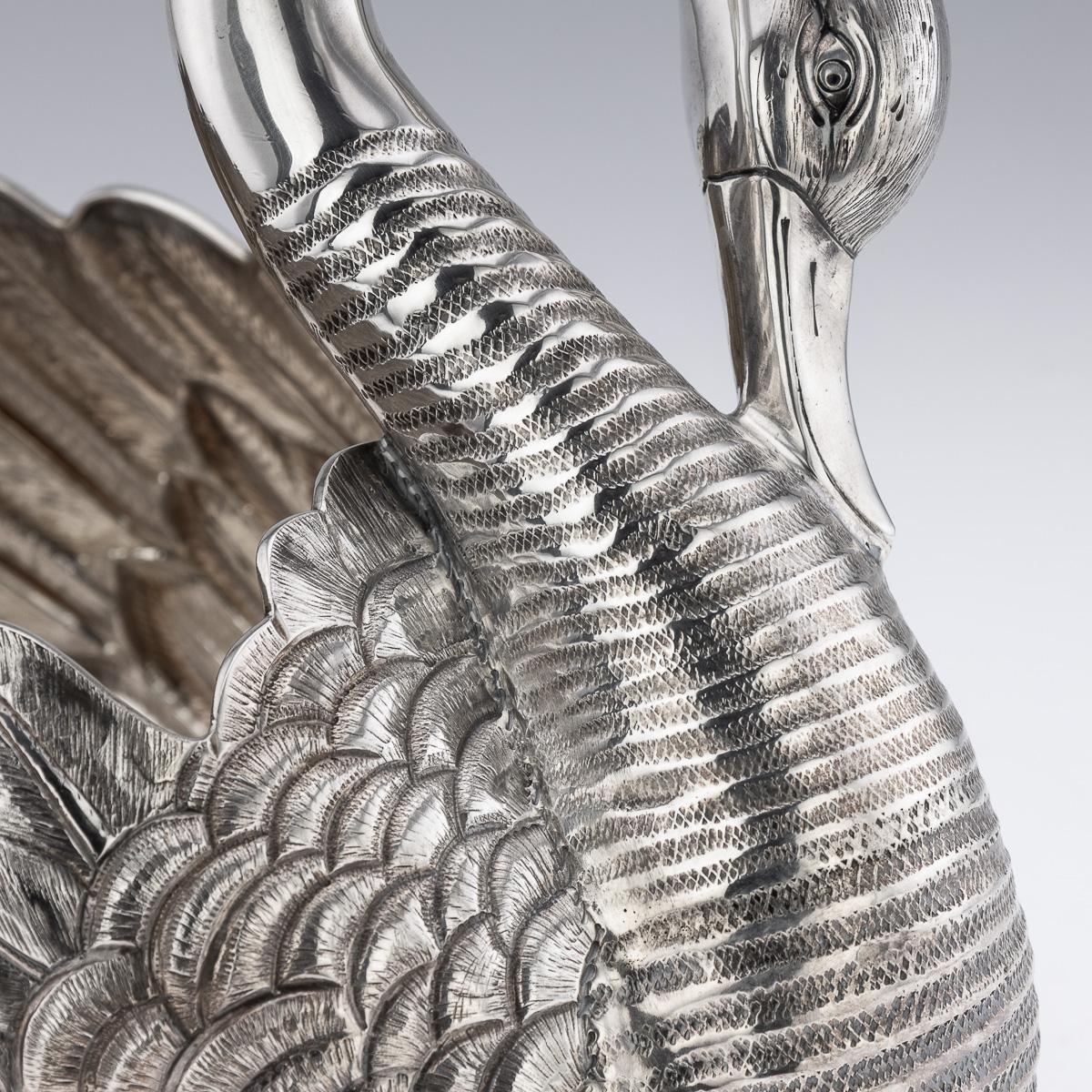 Antique 20th Century American Solid Silver Swan Jardiniere, Tiffany & Co c.1902 For Sale 6