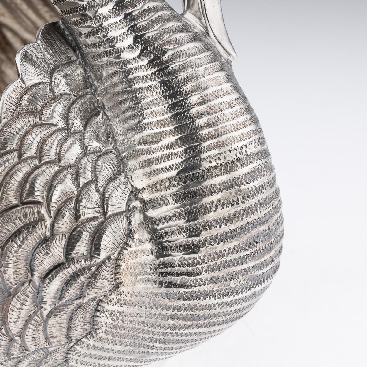 Antique 20th Century American Solid Silver Swan Jardiniere, Tiffany & Co c.1902 For Sale 7