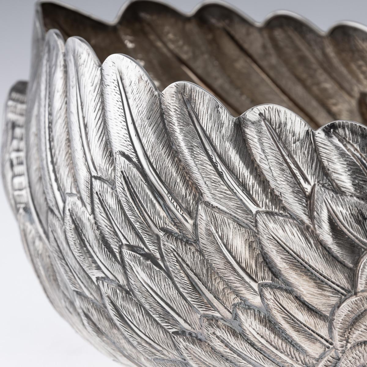 Antique 20th Century American Solid Silver Swan Jardiniere, Tiffany & Co c.1902 For Sale 9