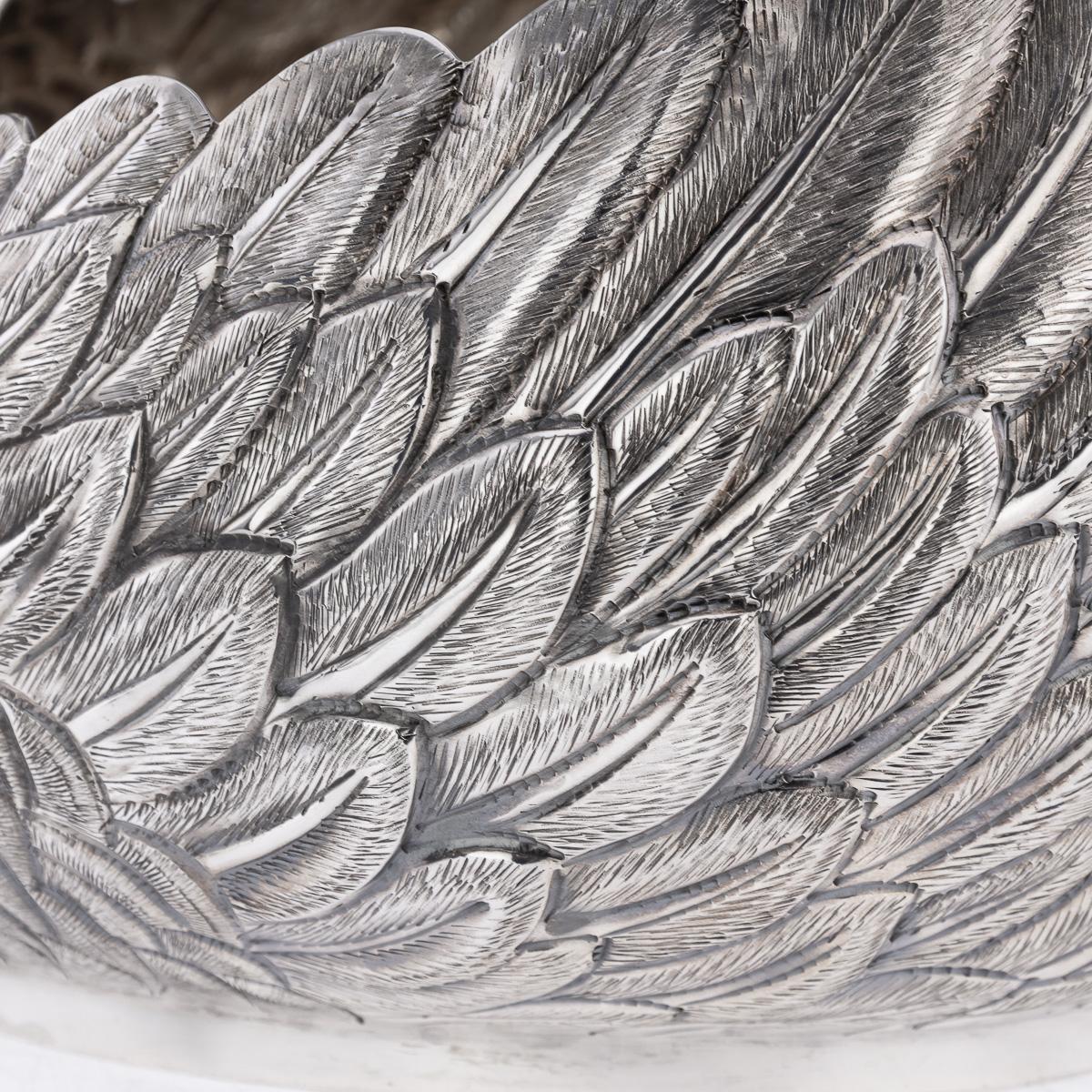 Antique 20th Century American Solid Silver Swan Jardiniere, Tiffany & Co c.1902 For Sale 13