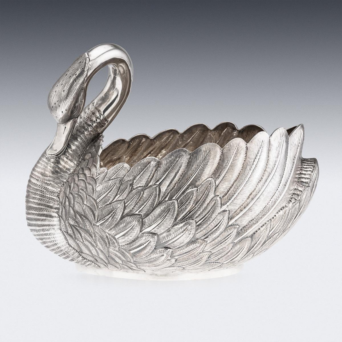 Other Antique 20th Century American Solid Silver Swan Jardiniere, Tiffany & Co c.1902 For Sale