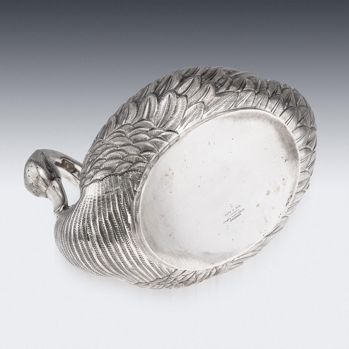 Antique 20th Century American Solid Silver Swan Jardiniere, Tiffany & Co c.1902 For Sale 3