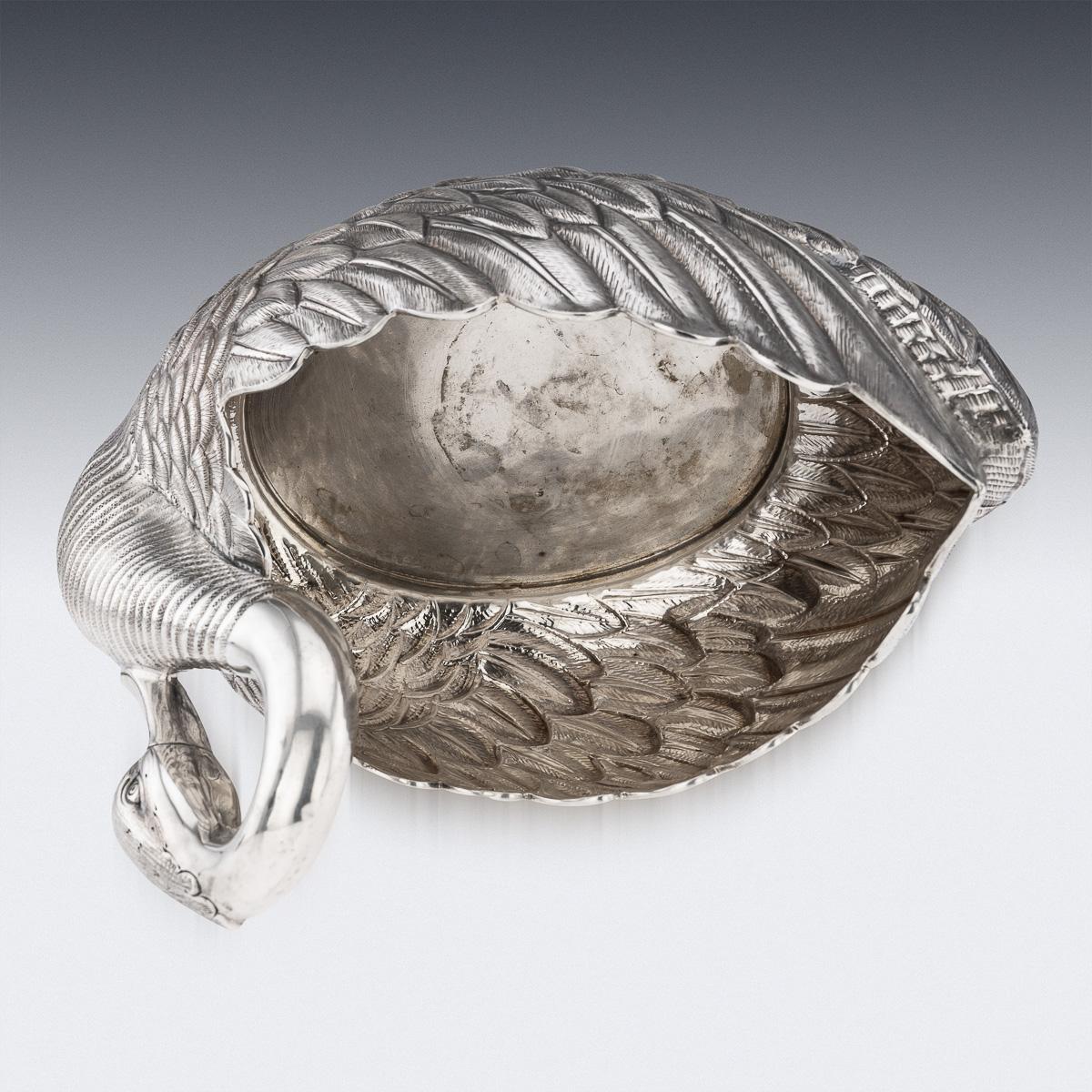Antique 20th Century American Solid Silver Swan Jardiniere, Tiffany & Co c.1902 For Sale 4