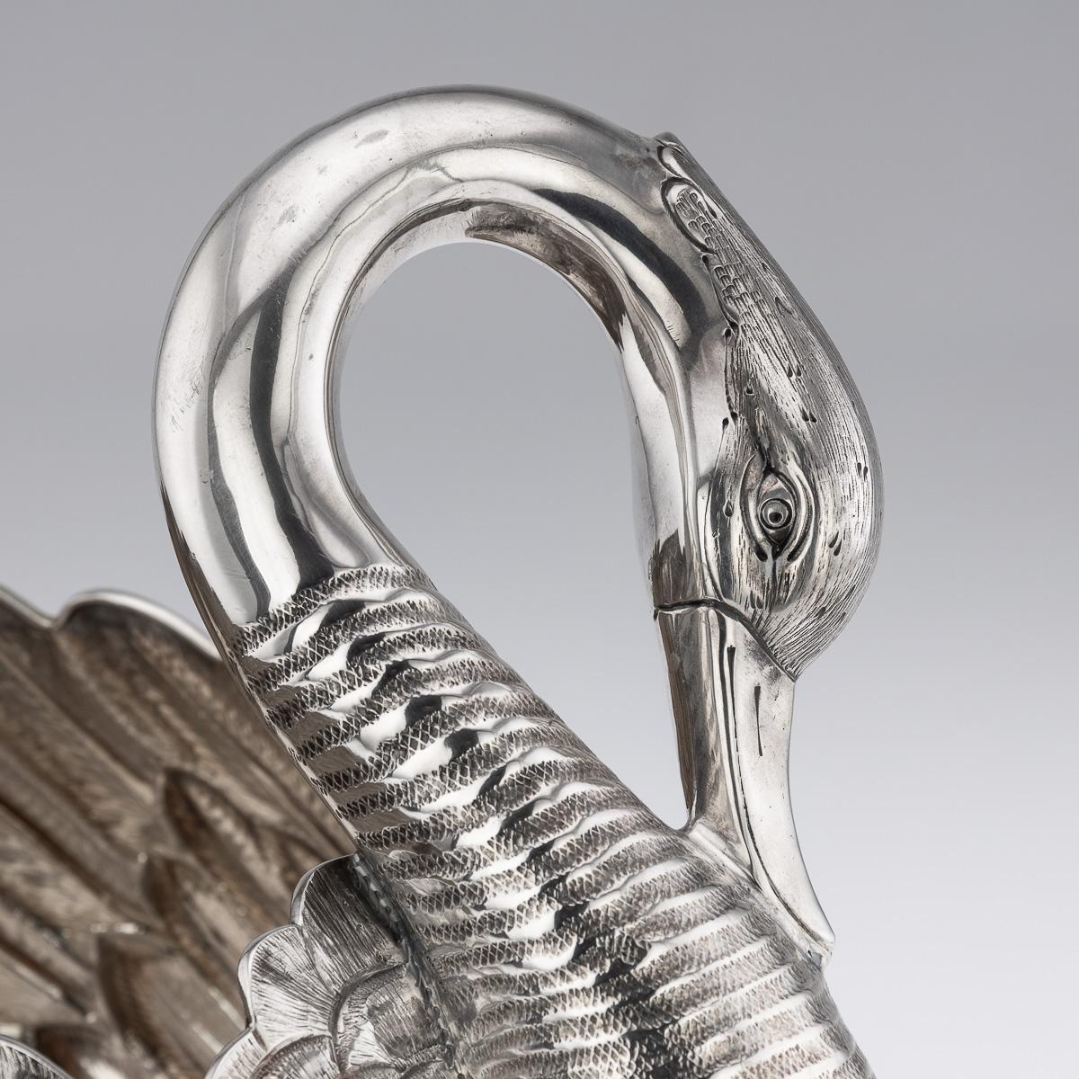 Antique 20th Century American Solid Silver Swan Jardiniere, Tiffany & Co c.1902 For Sale 5