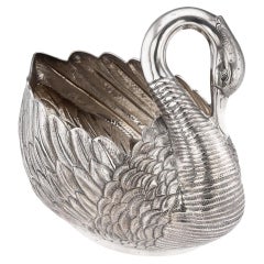 Antique 20th Century American Solid Silver Swan Jardiniere, Tiffany & Co c.1902