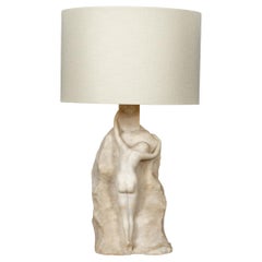 Lampe Art déco du 20ème siècle en marbre blanc sculpté, c.1920
