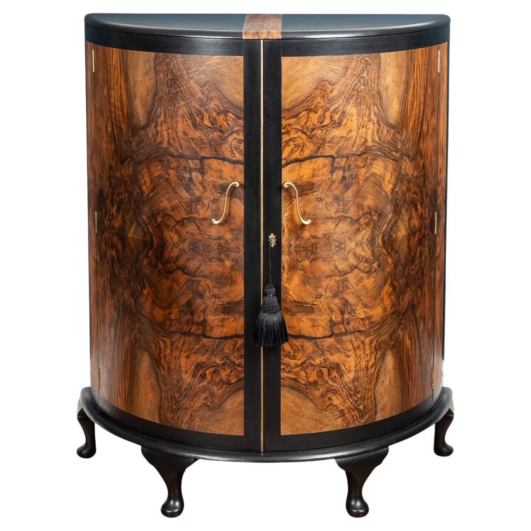 Antique 20th Century Art Deco "Demi Lune" Cocktail Cabinet c.1920