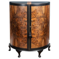 Antique 20th Century Art Deco "Demi Lune" Cocktail Cabinet c.1920