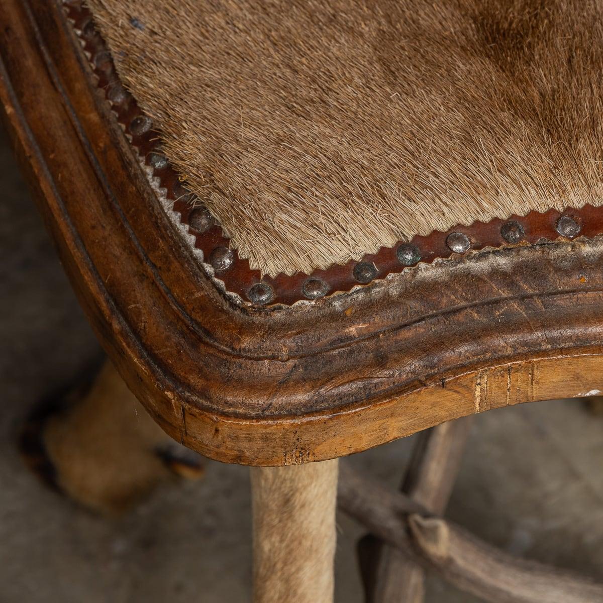 Antikes österreichisches Paar Hallenstühle aus Hirschgeweih des 20. Jahrhunderts, um 1900 im Angebot 11