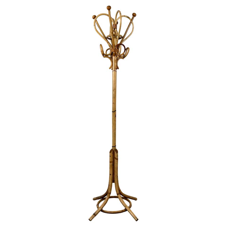 French Bamboo and Rattan Coat Rack For Sale at 1stDibs rattan coat hooks