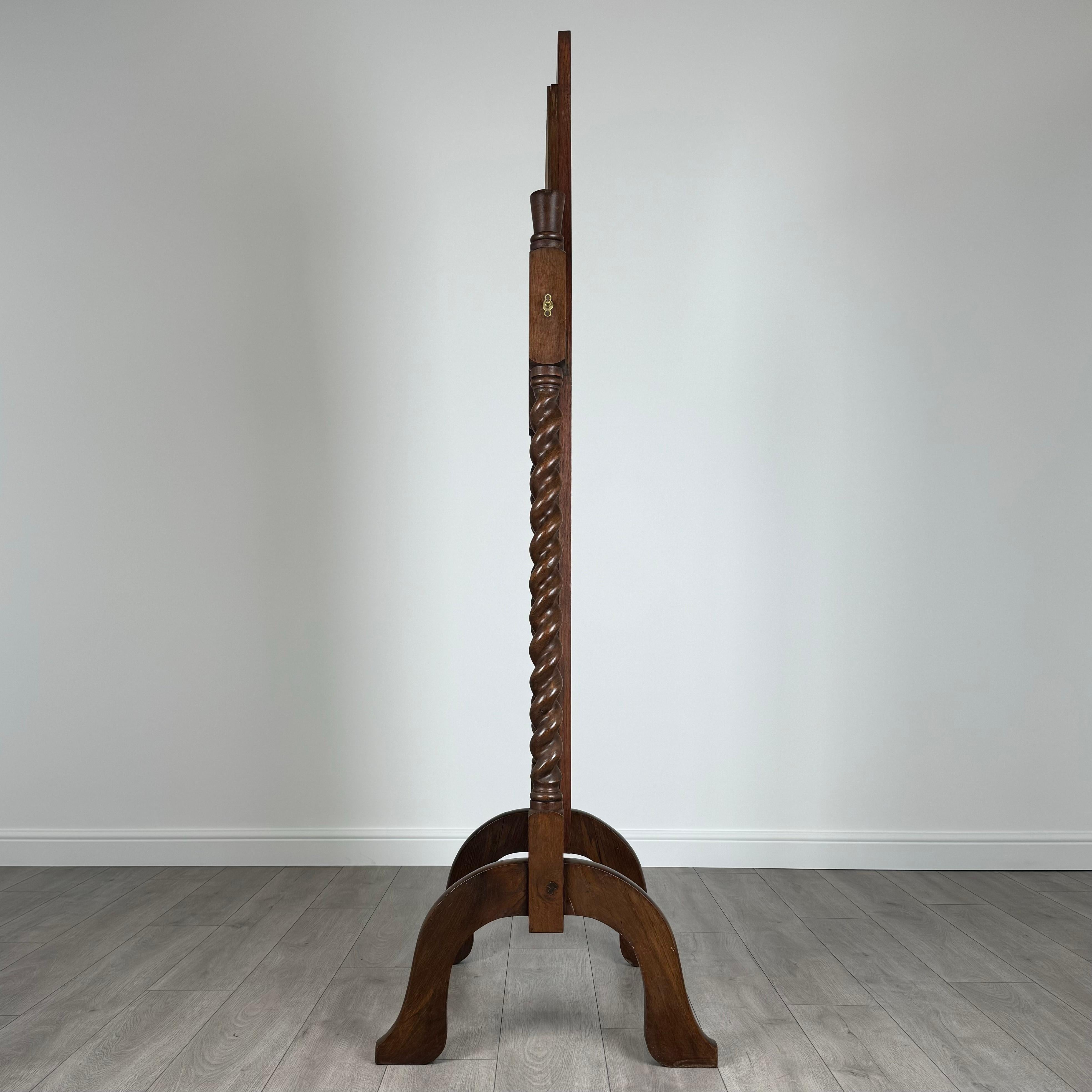 Edoardiano Antico specchio ovale Barley Twist del XX secolo in Oak ( REF AFS-3541 ) in vendita
